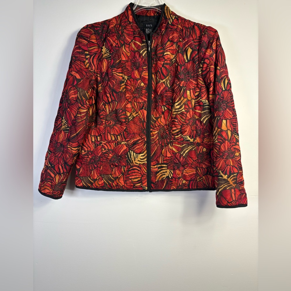 RQT Women's Sz XL Multicolored Quilted Full Zip Up Puffer Jacket